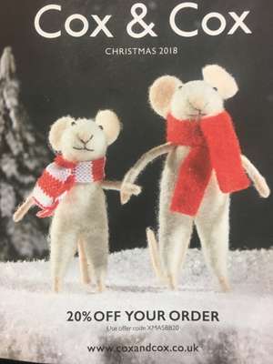 20% off your order @ Cox & Cox