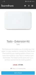 Tado - Extension Kit £71.96 @ Stormfront