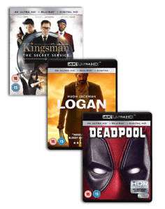 Deadpool, Logan, Kingsman Secret service 4k Blu Ray £24.99 theentertainmentstore Ebay