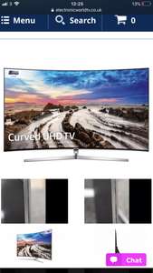 Graded - 65 Samsung UE65MU9000 Curved Certified 4K Freeview HD Smart LED HDR TV £929.99 was £2,999.99 @ Electronic world tv