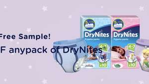 Claim Your Free  Nappy Sample! plus £1 off Any Pack of DryNites