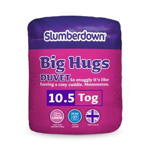 Slumberdown Big Hugs 10.5 Tog Duvet, White, King Size Bed for £16.99 Prime (Non-Prime W/C) @ Amazon UK