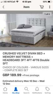 King size bed and mattress - £189.99 @ bedbustersuk eBay