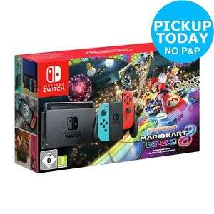 Nintendo Switch Neon Red/Blue Console & Mario Kart 8 Deluxe Bundle - £237.99 w/code @ Argos eBay (selected accounts)