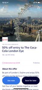 50% off entry to The Coca-Cola London Eye - O2 Priority