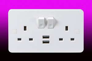 Double plug socket with 2amp usb ports only £5.40 collected @ TLC Direct
