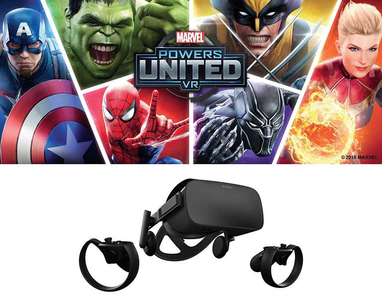 Oculus Rift Virtual Reality Headset with Touch Controllers + 2 Sensors and MARVEL Powers United VR Special Edition Bundle £349.99 @ Argos