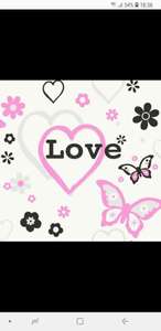 Love Hearts Flowers Butterfly Children Kids Girls Bedroom Pink Wallpaper at I Love Wallpaper for £8.49 delivered