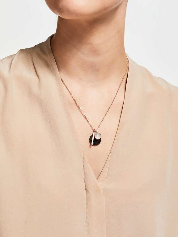 John Lewis & Partners Semi-Precious Stone Triple Pendant Necklace, Rose Gold/Moonstone - Dropped from £60 to £30