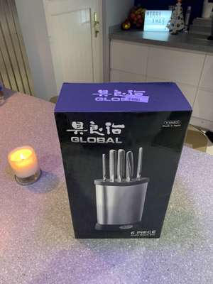 Global 6 piece knife block set £175 reduced from £699 @ Steamer trading cookshop