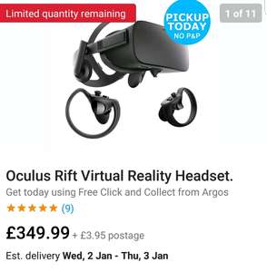 Oculus Rift VR - Argos Ebay with 15% off code - £297.49 BNIB
