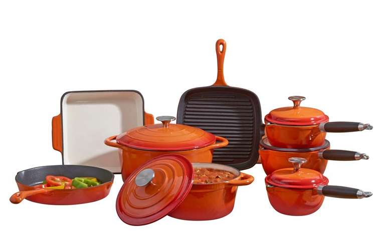 Cooks Professional Cast Iron 8 piece pots and pans set, £117.89 with code @ Groupon