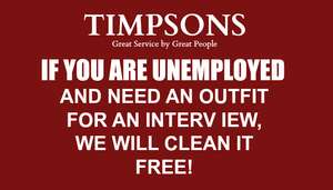 Free suit cleaning at Timpsons for anyone currently unemployed and going for an interview