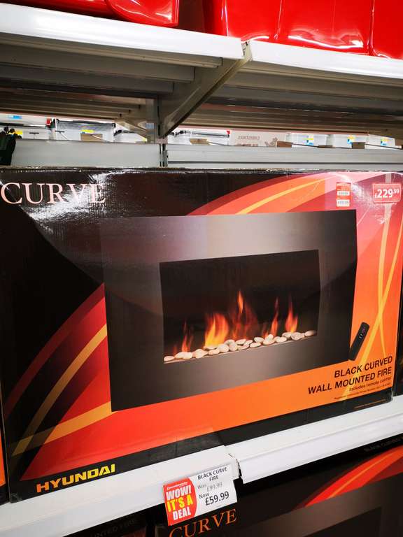 Hyundai Curve wall mounted electric fire with remote £59.99 @ poundstretcher