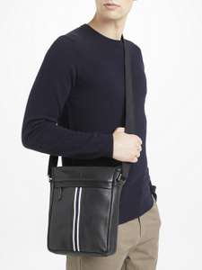 John Lewis & Partners Lisbon Leather Reporter Bag, Black (£25.50 + £2 C&C)