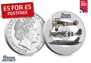 The Official RAF Centenary Five Pound Coin -  For Just £5 Plus Free Delivery