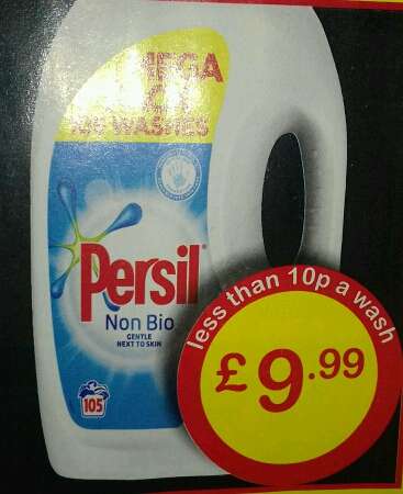 105 wash Persil Non Bio liquid for £9.99 @ Farmfoods