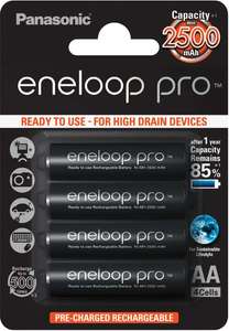 Panasonic Eneloop Pro AA HR06 NiMH 2500mAh Rechargeable Batteries Ready to Use - 4 Pack £11.99 @ 7 Day shop