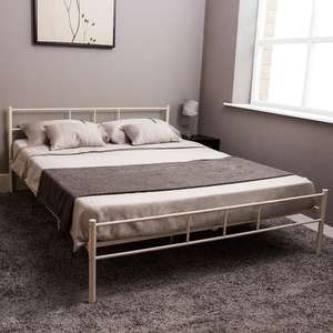 Dorset King Size Bed Metal Steel Frame 5FT Bedroom Furniture Modern White New £49 @ homediscountltd Ebay