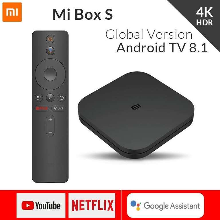2018 Xiaomi Mi Box S 4K HDR Android TV 2GB 8GB UK Plug Netflix Google Assistant Chromecast built in £47.57 @joybuy