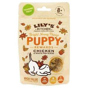 Lily's Kitchen Puppy Treats Chicken and White Fish Slices, 80 g, Pack of 12 Now £6.29 + £4.49 delivery (Non Prime) @ Amazon