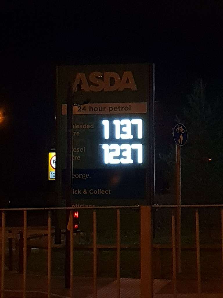 Asda Fuel Price | £113.7 Per Litre | Woking Sheerwater; Surrey