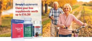 Claim Your Free Suppliments worth up to £16.39, Just Pay Postage of £2.49 @ SimplySupplements