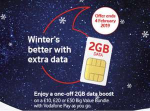 FREE Vodafone Pay as you go SIM - £10pm with 4GB data (+£10 cash from Quidco.  Plus 2 x Odeon tickets for £7 any day of the week)