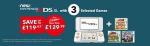 Nintendo 2DSXL, 3 games- £129.99 @ Nintendo Store