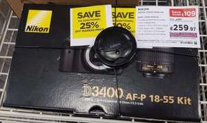 Nikon D3400 AF-P 18/55 Kit (open box) £194.98 at Currys instore