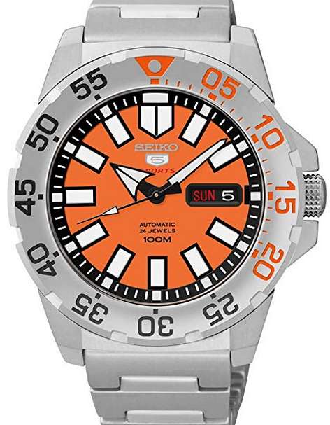 Seiko 5 Orange Mini Monster  Watch - £140 - Sold by Watch Nation / Fulfilled by Amazon - With Free Returns And Next Day Delivery With Prime