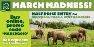 Half Price in March for Blackpool Zoo - FY AND PR3 postcodes  Only