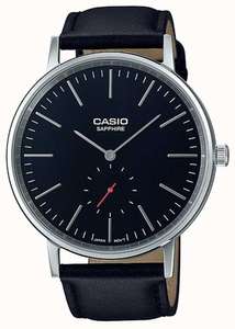 CASIO  SAPPHIRE CRYSTAL BLACK LEATHER WATCH LTP-E148L-1AEF £49.00 @ Chappelle Jewellers