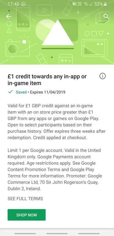 Get £1 Play Store Credit - Just spend £1! @ Google Play Store