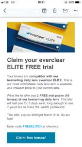 Everclear Elite Contact Lenses Free Trial - Just Pay P&P (£2.98) @ Vision Direct