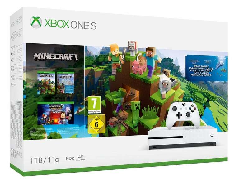 Xbox One S 1TB Minecraft Complete Collection + Gears of War 4 (Xbox One / PC Code) for £164.71 (£158 with Fee Free Card) @ Amazon Spain