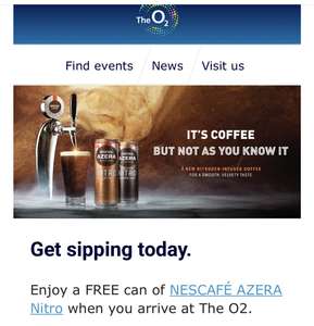 Free Nescafé Azera Nitro Coffee at o2 London Today