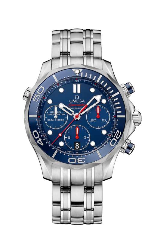Omega Seamaster Diver Chronograph men's blue dial stainless steel bracelet watch £2970 at Fraser Hart with code