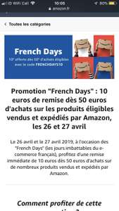 Amazon France 10€ off 50€ spend