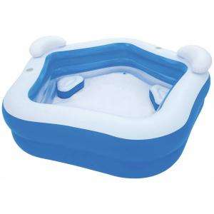 Bestway 152 gallon / 575 litre family fun lounge pool 7ft wide with 2 cup holders, headrests and cushions £20 at basket @ B&Q