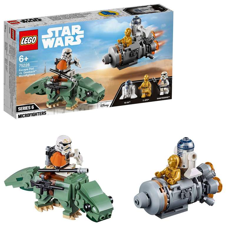 LEGO 75228 Star Wars A New Hope Escape Pod Versus Dewback Microfighters NOW £11.99 with voucher (Prime) / £16.48 (non Prime) at Amazon