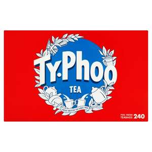 Typhoo 240 Teabags 696G £2.50 / Kenco Millicano Americano Coffee 100G £2.35 / J20 Spritz Watermelon 6X275ml £3.00 (From 5th June) @ Tesco