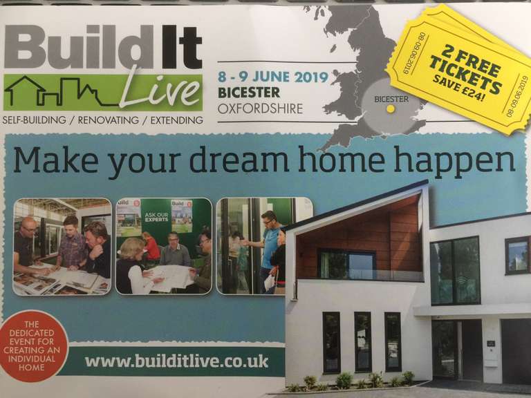 2 tickets for Buildit show Bicester 8&9 June