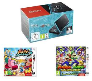 Nintendo 2DS XL Black Turquoise (or) White Orange + Kirby: Battle Royale + Mario and Luigi: Superstar Saga £115.43 delivered @ Amazon France
