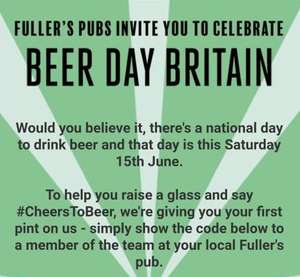 FREE PINT AT FULLERS Pubs - Account Specific / Newsletter Signup Required