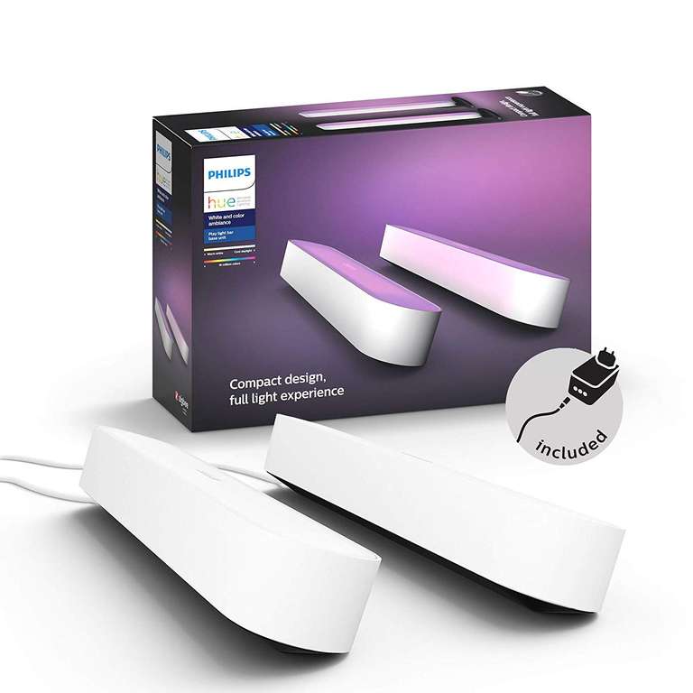 Philips Hue Play Colour Wall Entertainment Light, Double Pack, White - £99.99 at Amazon