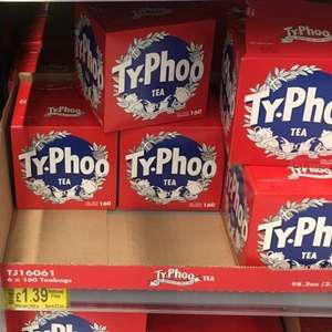 160 Typhoo Tea Bags reduced to £1.39 Asda in store