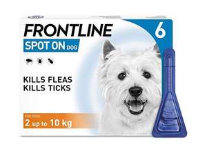 FRONTLINE Spot On Flea & Tick Treatment for Small Dog (2-10kg) 6 Pipettes for just £19.49 delivered (first time S&S users only) @ amazon.