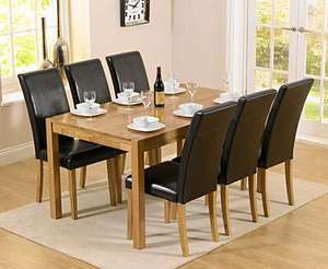 Oxford 150cm Solid Oak Dining Table with Albany Chairs @ Oak Furniture Superstore  £379.05 Delivered