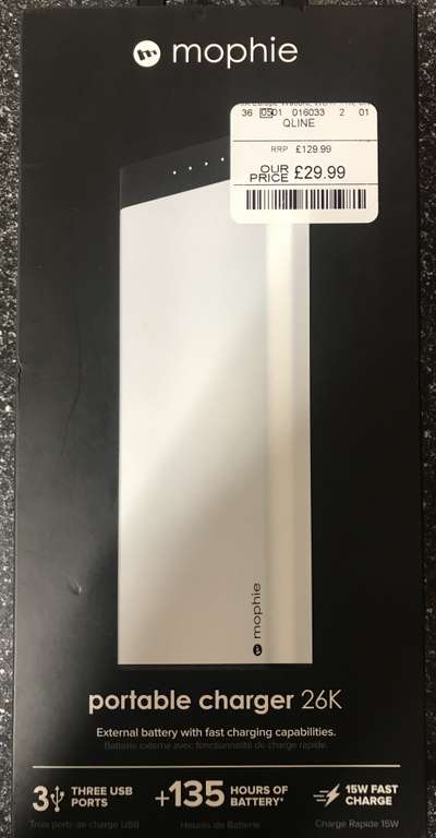 Mophie 26000 mAh Portable charger TK Maxx £29.99 instore